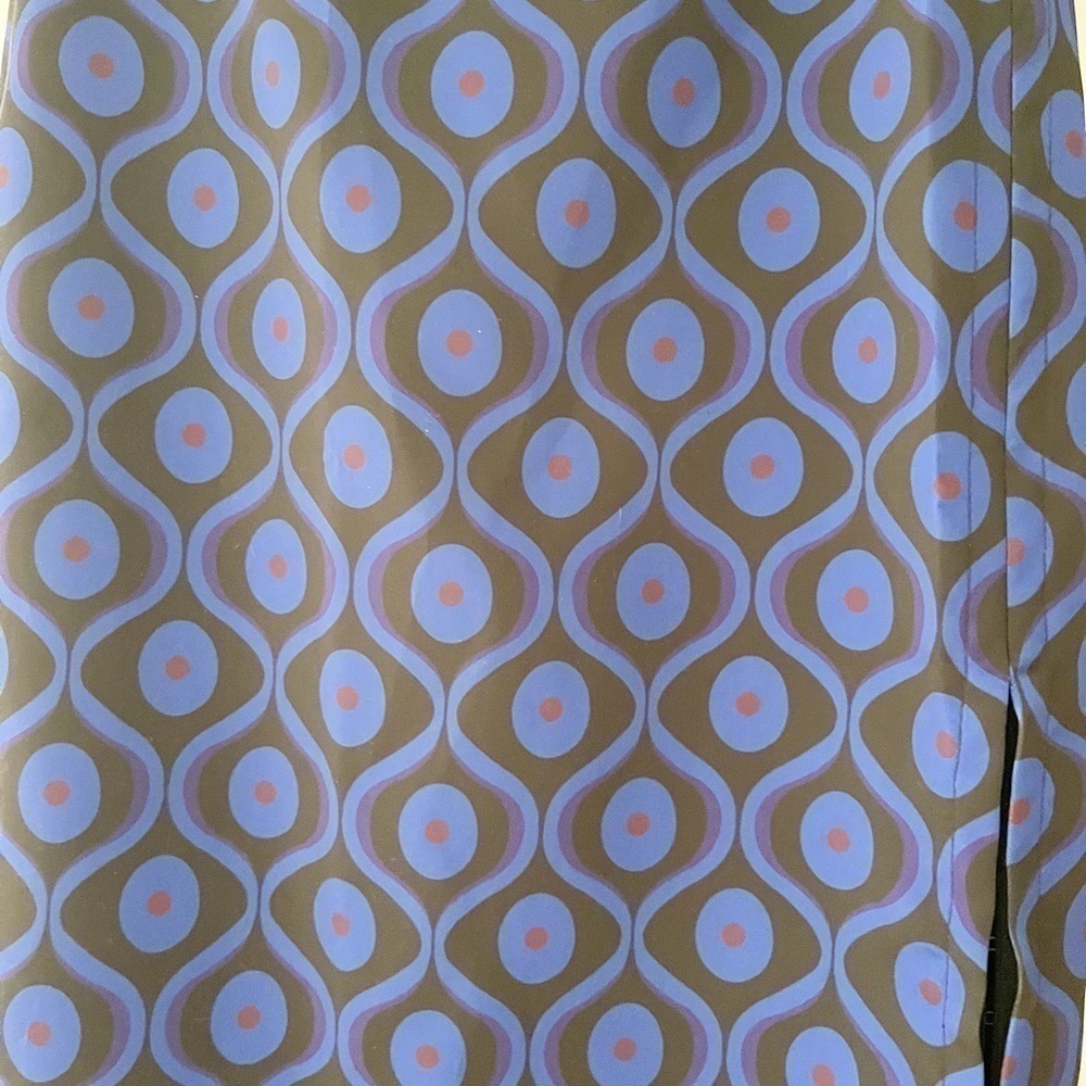 Blue Geometric Midi Skirt - Picture 9 of 10